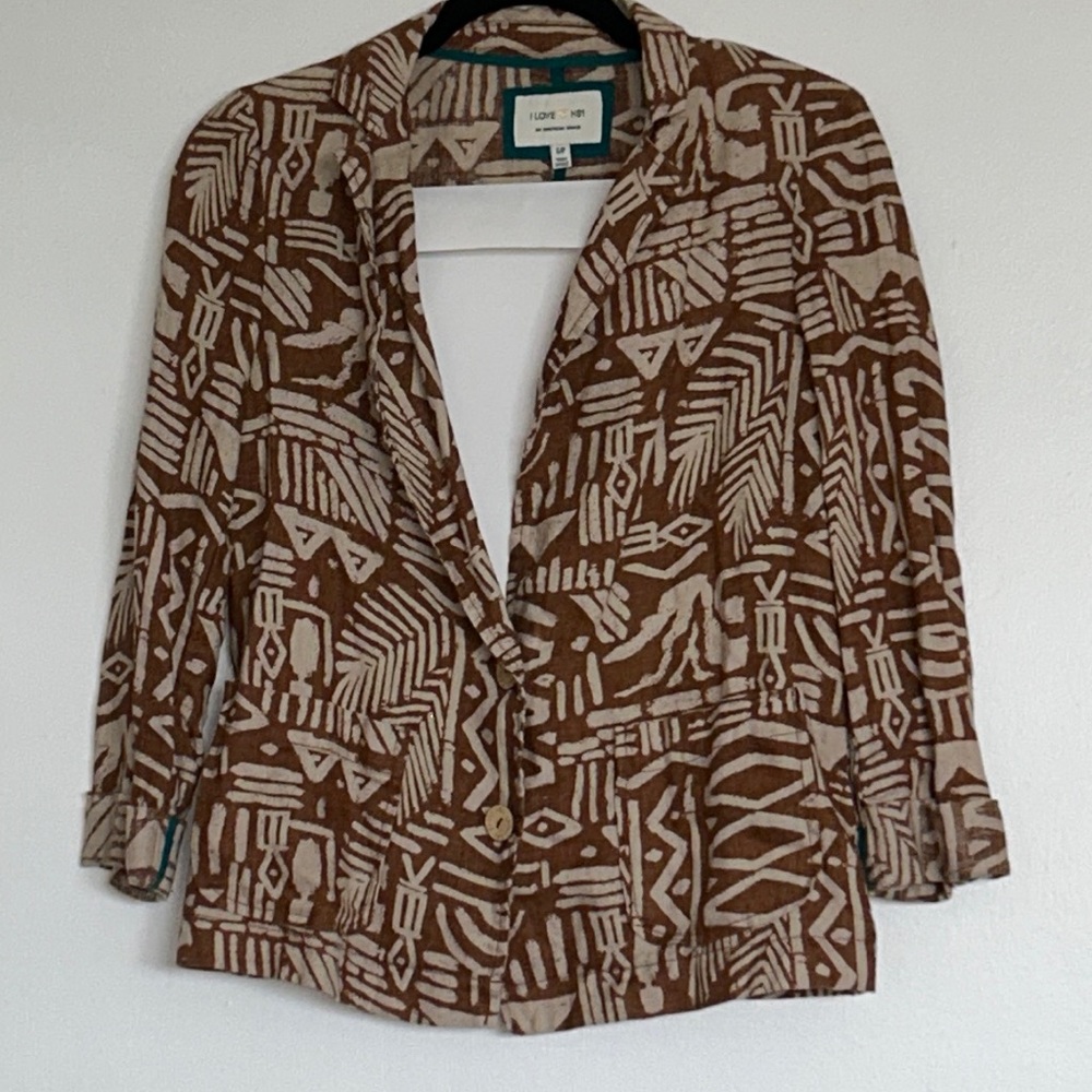 Small I love H81 100% linen blazer